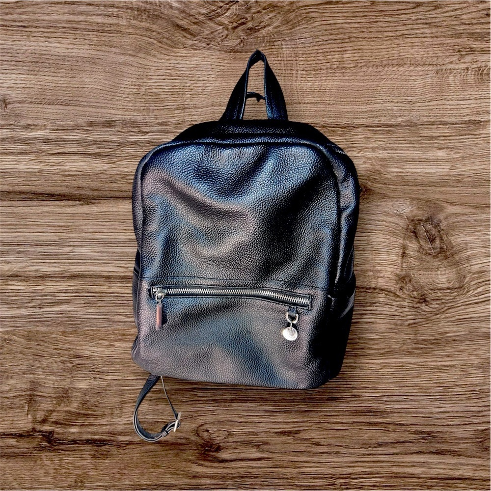 Celine Dion Black Leather Backpack
